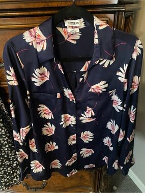 Express floral portofino blouse